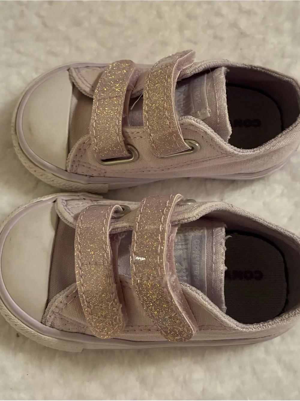 Converse All-Star Toddler Baby Sz 4 Disco Glitter Sneakers Lilac Purple Violet